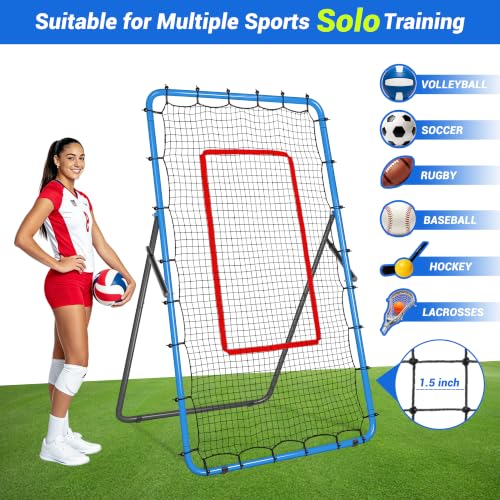 7x4 ft Multi-Sport Rebounder Net for Volleyball, Baseball, Softball & Soccer - Blue