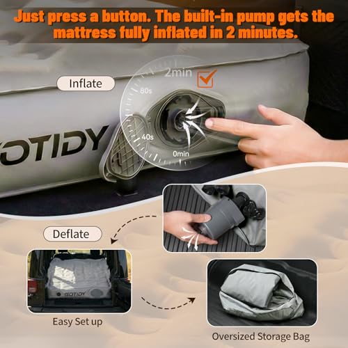 GOTIDY SUV Air Mattress for Large & Mid-Size Vehicles Camping Bed with Built-In Pump