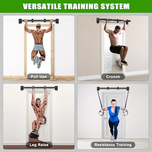 Wall Mount Pull Up Bar 36 Inch Heavy Duty Steel Doorway & Joist Mount with Foam Grip - Variation A: 36" x 1.6" Diameter