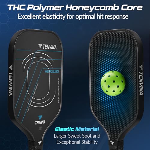 NHYHN Pickleball Paddles Set of 2 - Carbon Fiber, USAPA Approved, 16MM Thick, High Spin & Power