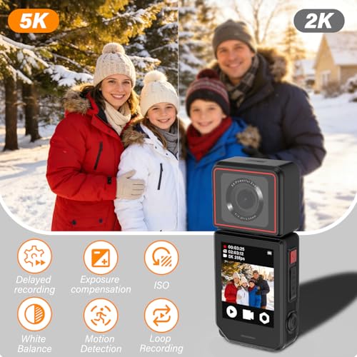 MINIBEAR 5K Action Camera Black with 180° Rotation & Touch Screen