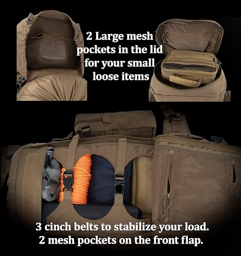 75L Camo Tactical Backpack with Internal Frame, MOLLE & Hydration System - Backferry