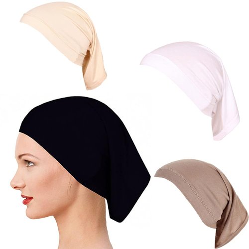 Yeieeo 4 Pcs Women Hijab Undercap, Islamic Muslim Under Hijab Cap Inner Under Scarf Hat Turban Caps