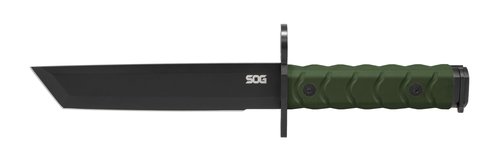 SOG BAR15T Tanto Bayonet / 7.1" Blade / 12.2" Overall/Black PVD/Kydex Sheath/OD Green