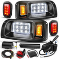 12V Golf Cart LED Light Kit for Club Car DS 1993-Up Street Legal Headlights & Taillights