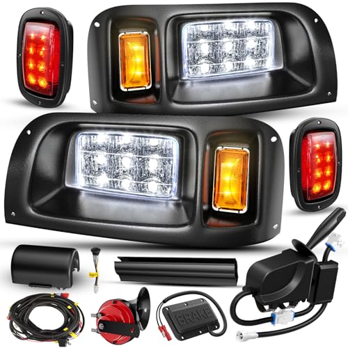 12V Golf Cart LED Light Kit for Club Car DS 1993-Up Street Legal Headlights & Taillights