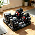 VigorBrawn 25lb Adjustable Dumbbell Set with Storage Case for Home Gym