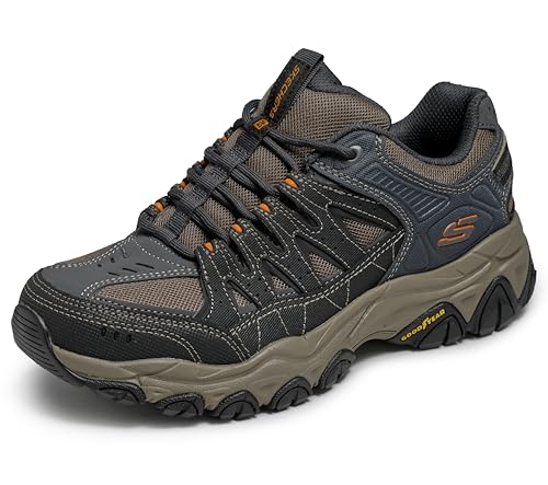 Skechers Men’s M. Fit 2.0 Outdoor Sneakers Charcoal/Gold, Lace-Up, Rubber Outsole