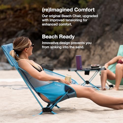 Helinox Black Foldable Beach Chair - Lightweight Portable Outdoor Seating