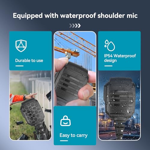 Retevis RB29 FRS Two-Way Radio Long Range with Shoulder Microphone - Durable, Waterproof, License-Free