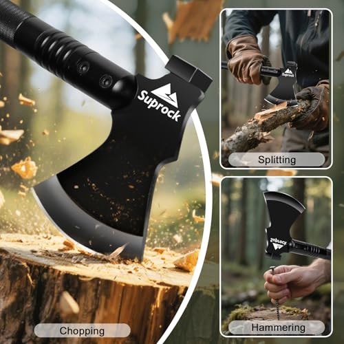 Suprock Black 06 Survival Shovel & Tactical Axe Combo - 30-in-1 Emergency Multi-Tool for Camping & Hiking