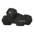 Pvolve 2lb Lightweight Neoprene Coated Dumbbell Set - Home Gym Fitness Equipment Designed For Comfart And To Fit Perfectly in the Palm of Your Hand