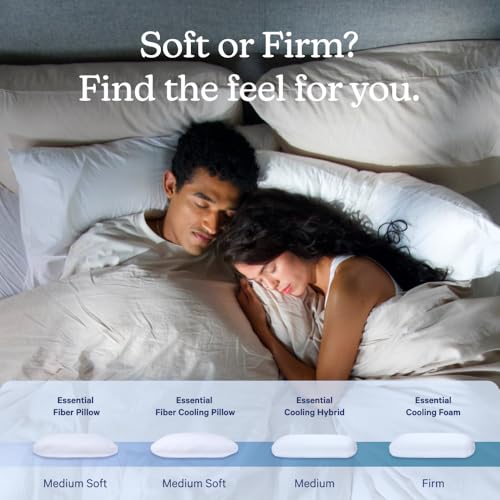 Casper Sleep Essential Pillow 2-Pack - Standard Down-Alternative Bed Pillows, Medium-Soft Support