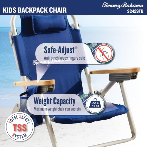 Tommy Bahama Kid's 5-Position Lay Flat Backpack Beach Chair - School of Fish