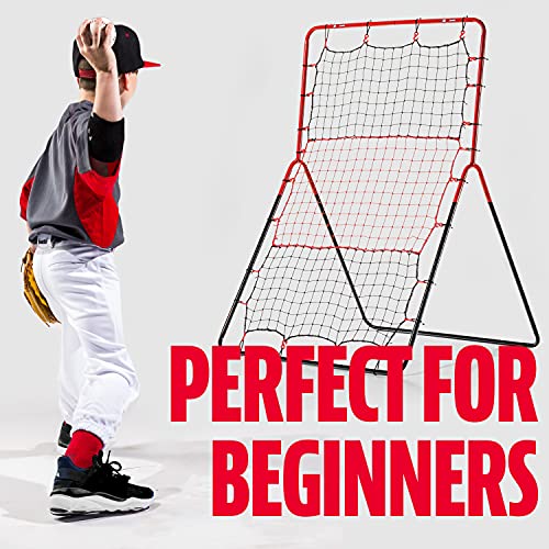 55-Inch Baseball Pitching Return Screen & Target for Youth Training - Black