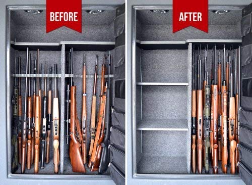 Gun Storage Solutions Rifle Rods Starter Kit with Shelf Liner, 20 Rods & 30x19 Inch Orange Liner