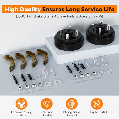 Black Golf Cart Brake Maintenance Kit for EZGO TXT PDS 1997+ Electric Models