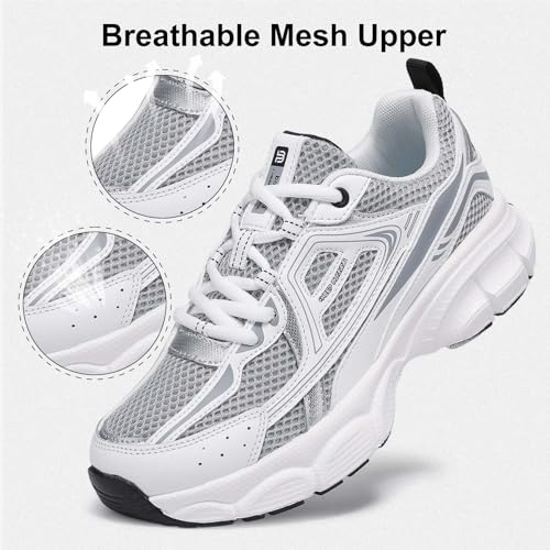 Women's Chunky Fashion Sneakers Gym Workout Tennis Shoes - Grey 9