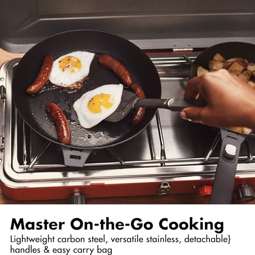 OXO Outdoor 8-Piece Camping Cookware Set with Skillets, Saucepans, Travel Bag