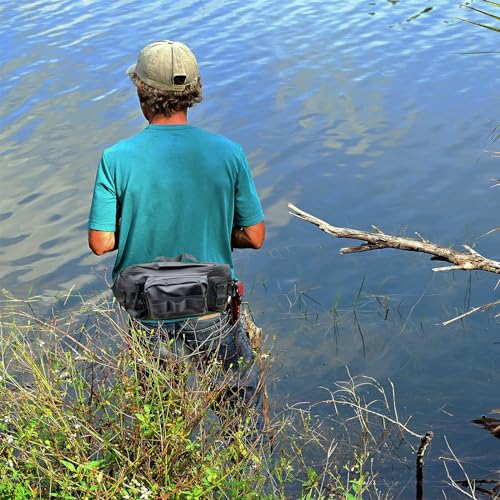 Fishing Fanny Pack for Men - Lightweight Sling Pack, Black