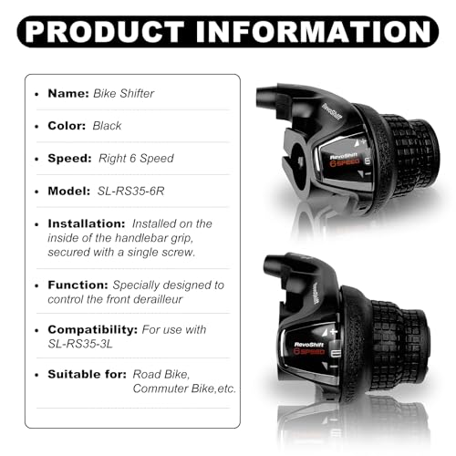 6 Speed Bike Shifter SL-RS35-6R Right Twist Shift Lever for Mountain & Commuter Bikes - Variation of THIS listing