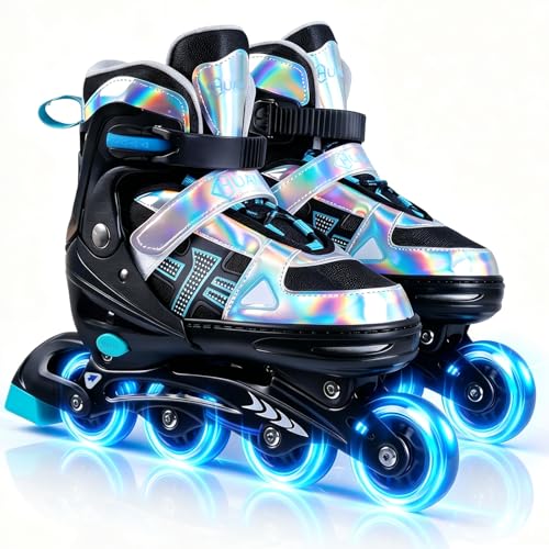 Kids Adjustable Inline Skates for Boys and Girls - Medium Big Kids Teens