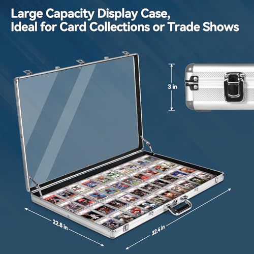 Large Acrylic & Aluminum Display Case for Trading Cards, Collectibles & Jewelry