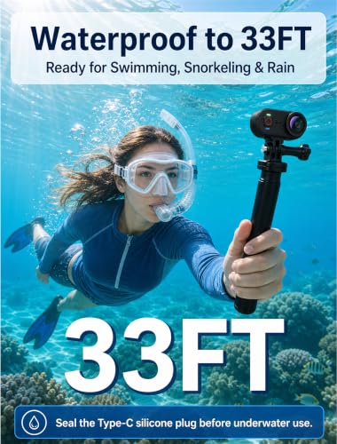 4K Waterproof Mini Action Camera with 64GB WiFi POV Body Cam - Black
