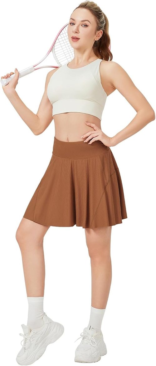 ANIVIVO Women's Tennis Skirt - High Waisted Athletic Golf Skorts with Pockets for Summer Workout