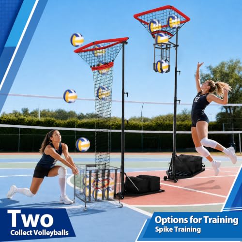 HVDI Volleyball Setter & Spike Trainer System 126" - Heavy Duty Training Aid with 88LB Sandbag Base & Dual Wheels