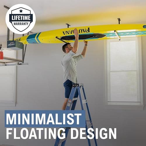 Adjustable Ceiling Paddleboard Storage Rack - Heavy Duty Garage Overhead Organizer - Single