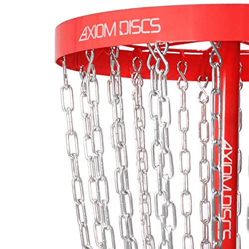 Axiom Discs Pro 24-Chain Disc Golf Basket - Red, Portable & PDGA Approved
