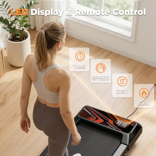 Under Desk Treadmill with Incline Pad - 2.5HP Compact Walking Machine for Home Office