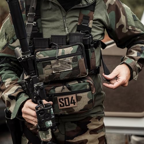 ACETAC Coyote Brown Tactical Chest Rig with Mag Pouches & Pistol Holders