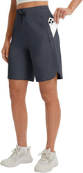 Baleaf Women's Athletic Bermuda Shorts - Quick Dry, High Waisted, Knee Length with Pockets, UPF 50+