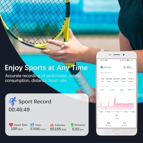 FKGZJF Smart Fitness Ring for Women Men Rose Gold 10# Heart Rate Sleep Tracker