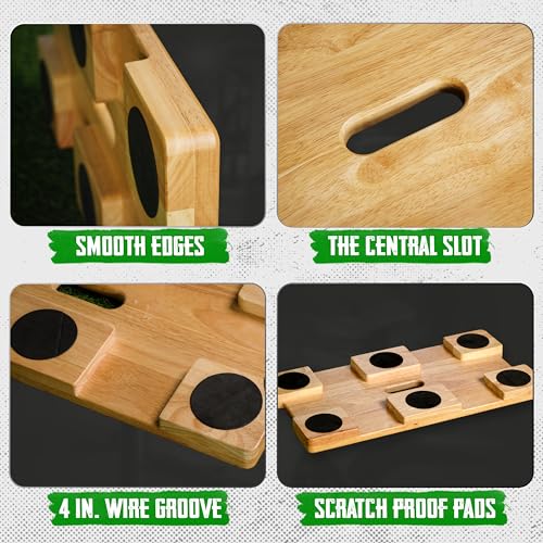 SIEUSALEVN Natural Wooden Fitness Board for Resistance Band Exercises Home Gym