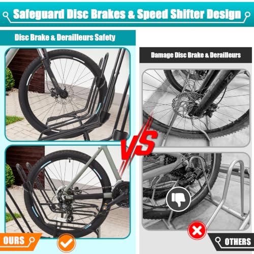Kinghouse 4-Bike Floor Stand Storage Rack, Heavy Duty Indoor/Outdoor Garage
