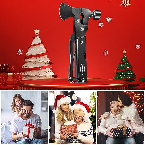 RoverTac 14-in-1 Camping Multi-Tool Axe with Black Sheath – Knife, Hammer, Saw, Screwdrivers