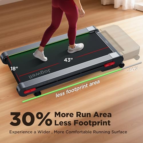 Jogwell Walking Pad Treadmill with 12%/20% Auto Incline - Black/X-Large