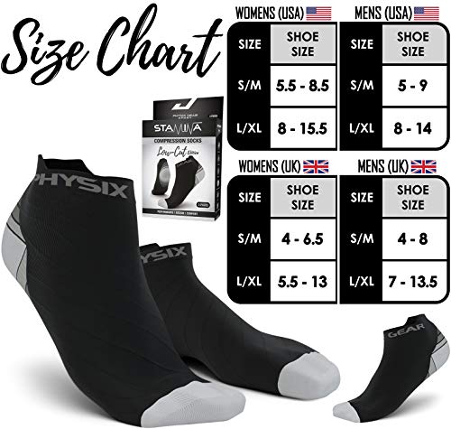 Large X-Large Compression Socks for Men & Women - Ankle Support with Arch
