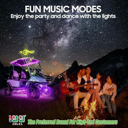 6-Pack Golf Cart Underglow LED Light Kit with 24-Mode RGB Strips, Music Sync & Waterproof for EZGO Yamaha Club Car