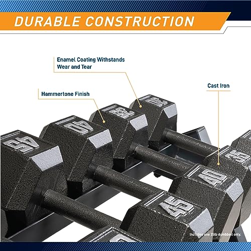 Marcy 25lb Cast Iron Hex Dumbbell - Space-Saving Hex Shaped Head
