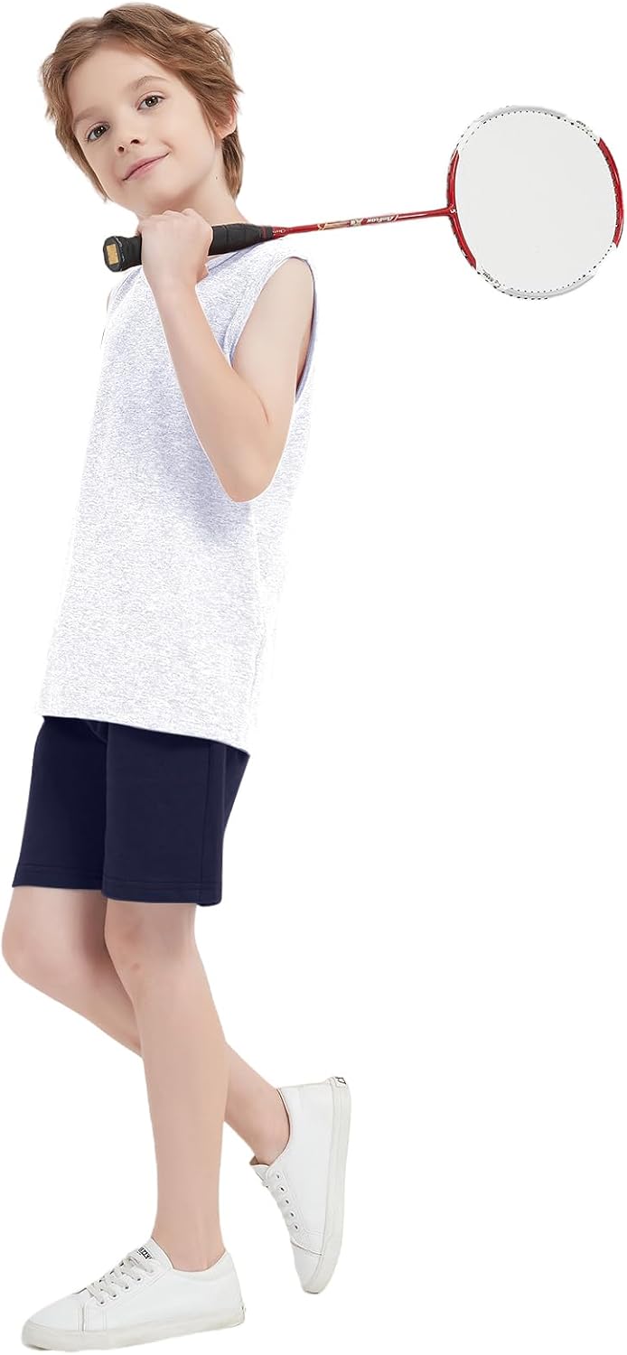 Skiennix Boys' Toddler Shorts - French Terry Cotton, Casual Summer Style, Elastic Waist, Ages 2-12