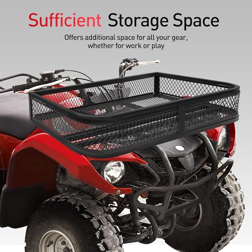 JY PERFORMANCE ATV Front Cargo Basket Heavy Duty Rack 36x17.3x6.3 inches