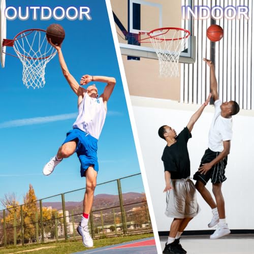 10 Pcs Heavy Duty Outdoor Basketball Nets - All Weather, Anti-Whip, Standard 12 Loops