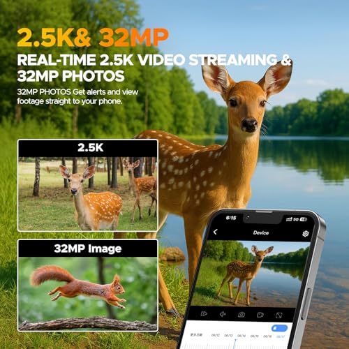 Cellular Trail Camera with 2.5K Live Feed and Built-in SIM Card