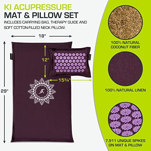 Royal Lilac ProsourceFit Acupressure Mat and Pillow Set for Pain Relief & Relaxation