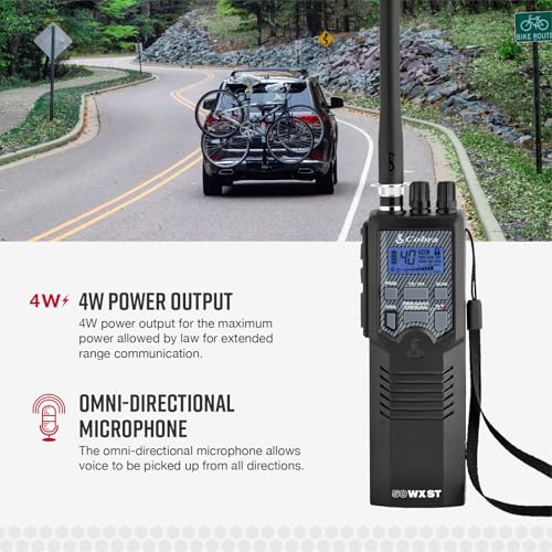 CB Radio Handheld Emergency Radio with NOAA Alerts & Dual Channel Monitoring - Cobra HH50WXST