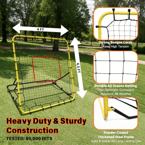 Baseball Rebounder Net - Adjustable Fielding Trainer for Baseball & Softball Practice
